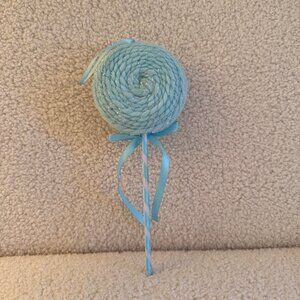 Yarn Lollipop Ornament - Blue